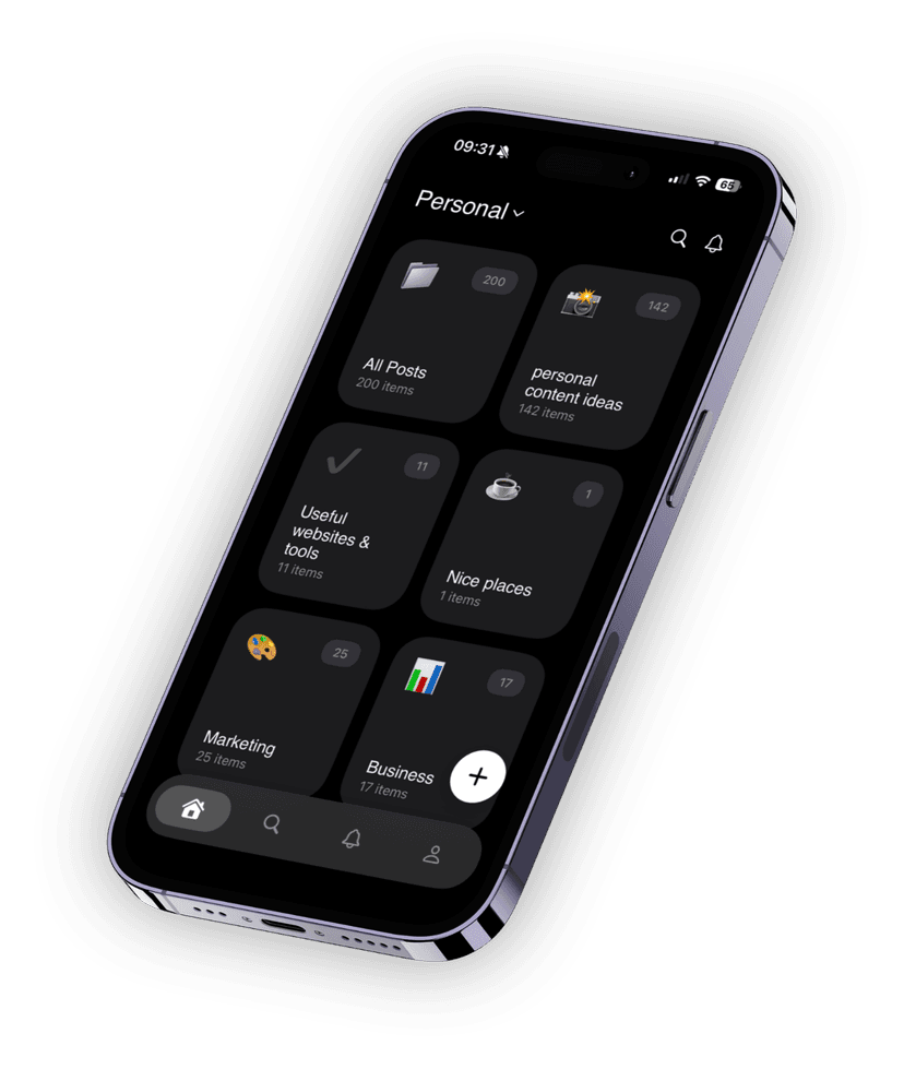 MarkPlease home screen — your saved posts library
