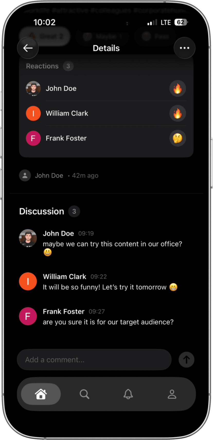 MarkPlease team workspace — collaborate on content ideas together