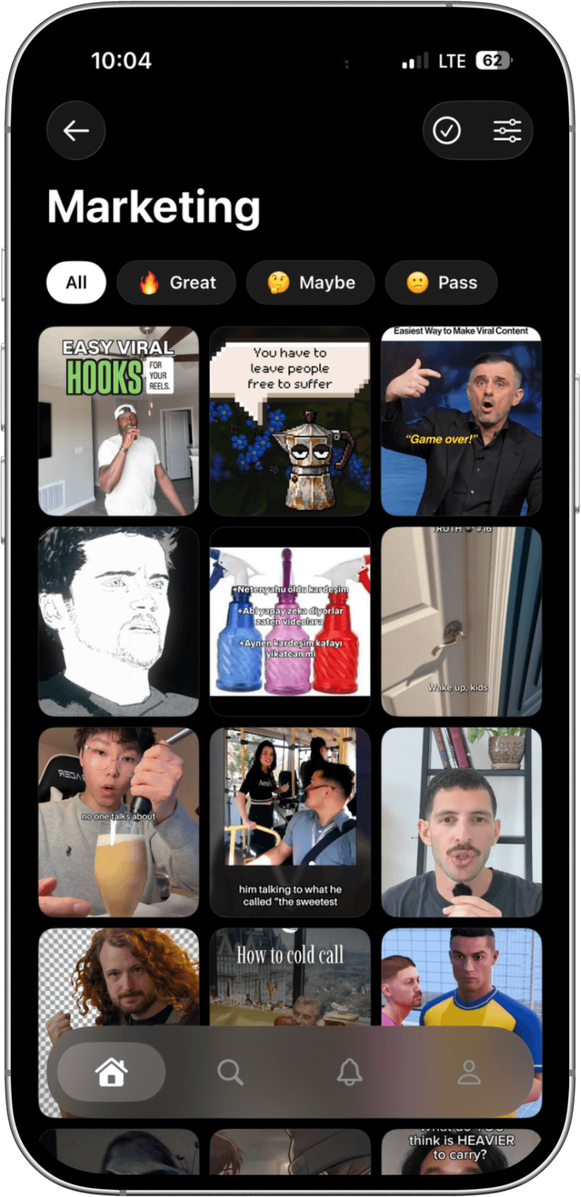 MarkPlease category view — posts organized in one library